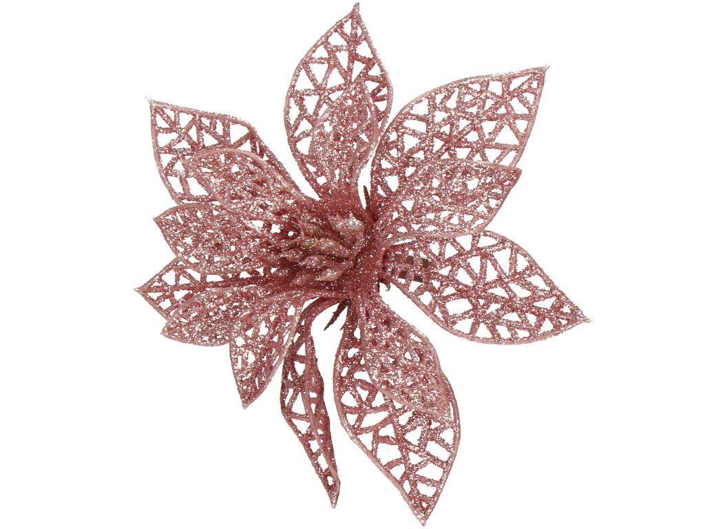 Vianočná ozdoba poinsettia, 11 cm S-CA0724 - detail 2